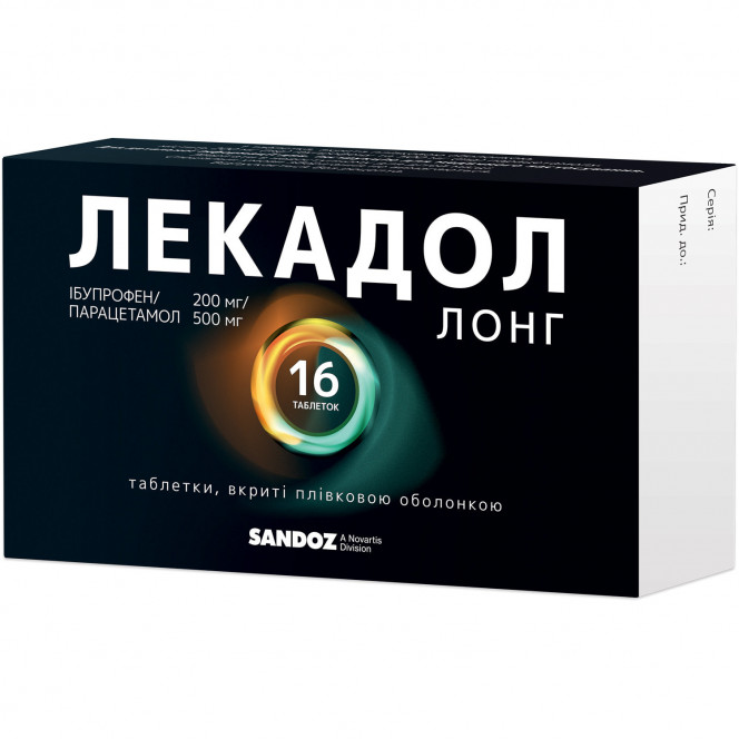 Lekadol Long of the tab. of p/o 200mg/500mg No. 16