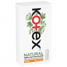 Tampons female KOTEX Natural Normal (Neycheral Normal) hygienic 16 pieces