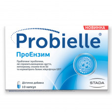 Proenzyme of PROBIELLE (Probiell) for maintenance of work of a digestive tract of the capsule the blister of 10 pieces