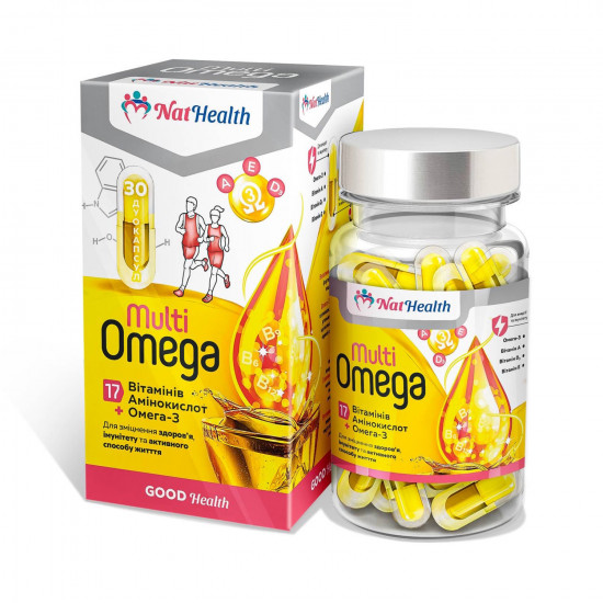 Multi Omega of NATHEALTH (Natkhels) double capsules for strengthening of health and immunity of 30 pieces