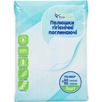 Пеленки гигиенические впитывающие Ecohealth (Экохел) размер 60см x 90см 5 шт