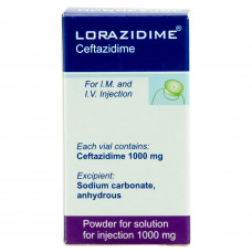 Lorazidim time. for solution for infection. 1000 mg fl. No. 1