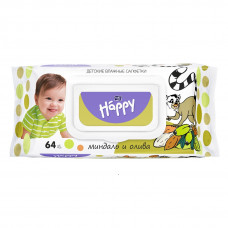 Napkins damp children's BELLA Happy Baby Almonds & Olive of 64 pieces