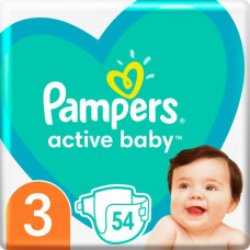 Подгузники для детей PAMPERS Active Baby Midi (Памперс Актив Бэби Миди) 3 от 6 до 10 кг 54 шт