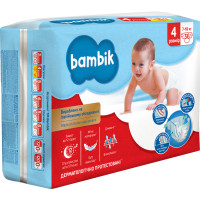 Подгузники для детей одноразовые BAMBIK (Бамбик) Jumbo 4 Maxi от 7 до 18 кг 36 шт