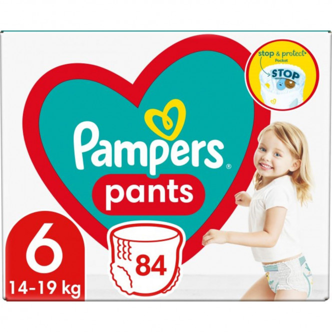 Подгузники-трусики для детей PAMPERS Pants (Памперс Пантс) Giant 6 от 15 кг 84 шт