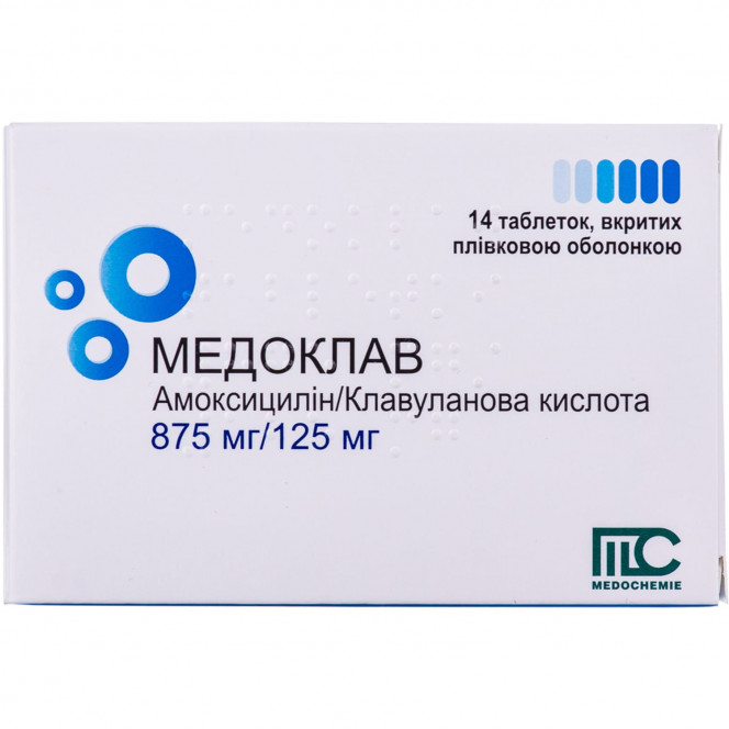 Medoklav tab. of p/o 875mg/125mg No. 14