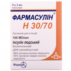 Pharmasulin of N 30/70 susp. for infection. 100 ME/ml of cards.3 of ml No. 5