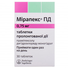 Mirapex PD of the tab. of 0.75 mg No. 30