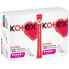 Sanitary pads female KOTEX Ultra Dry Super Duo (Ultra Dray Super) of 16 pieces