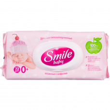 Салфетки влажные детские SMILE (Смайл) Baby (Бэби) с клапаном 72 шт