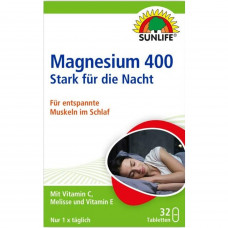 Витамины SUNLIFE (Санлайф) Magnesium 400 Stark fur die Nacht таблетки для здорового сна 32 шт