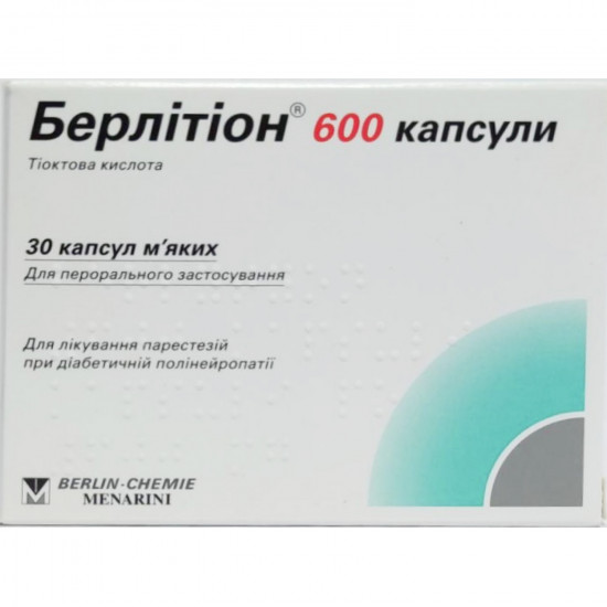 Berlition kaps. soft 600 mg packed No. 30