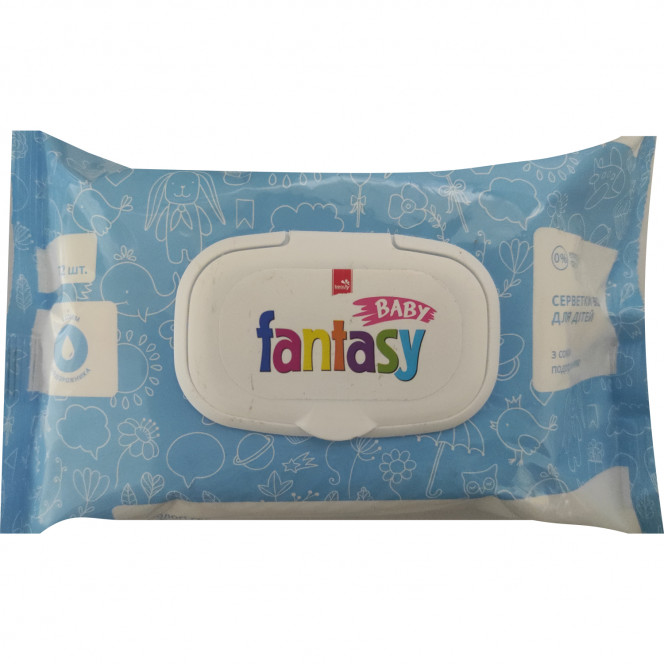 Wet towel wipes FANTASY BABY (Fentezi of baby) nurseries with juice of a plantain of 72 pieces