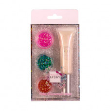 A set of holographic Lukky lip gloss (lip gloss, 15 ml + a jar with spangles, 3*4.3 g)