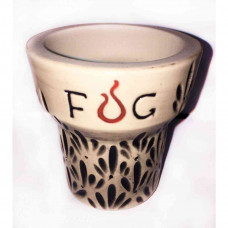 Bowl for a hookah of FOG Sunrise Glaze (Fog Sanrayz Glazur) White with black patterns