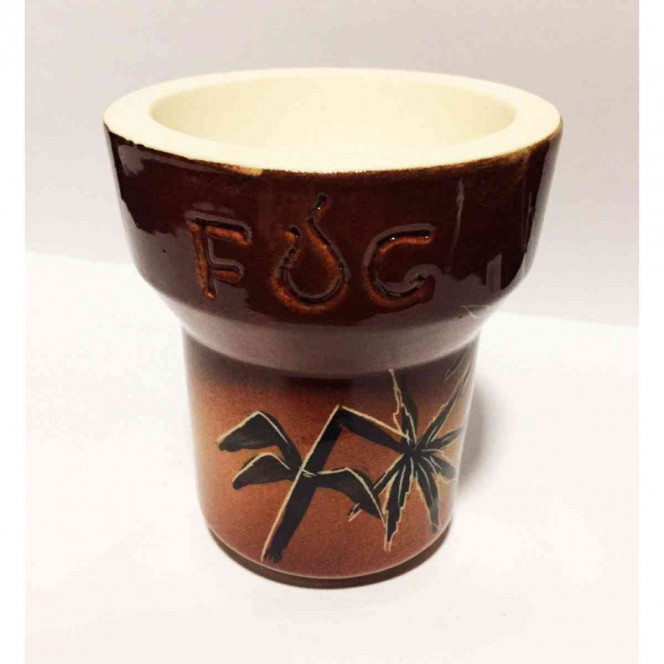 Bowl for a hookah of FOG Sunrise Glaze (Fog Sanrayz Glazur) Brown with the drawing