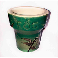 Bowl for a hookah of FOG Sunrise Glaze (Fog Sanrayz Glazur) Green with the drawing