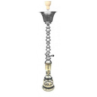 Hookah of Khalil Mamoon Three Bahrain Ice Chiller (Khalil Mamun Ice Chiller) silver transparent flask