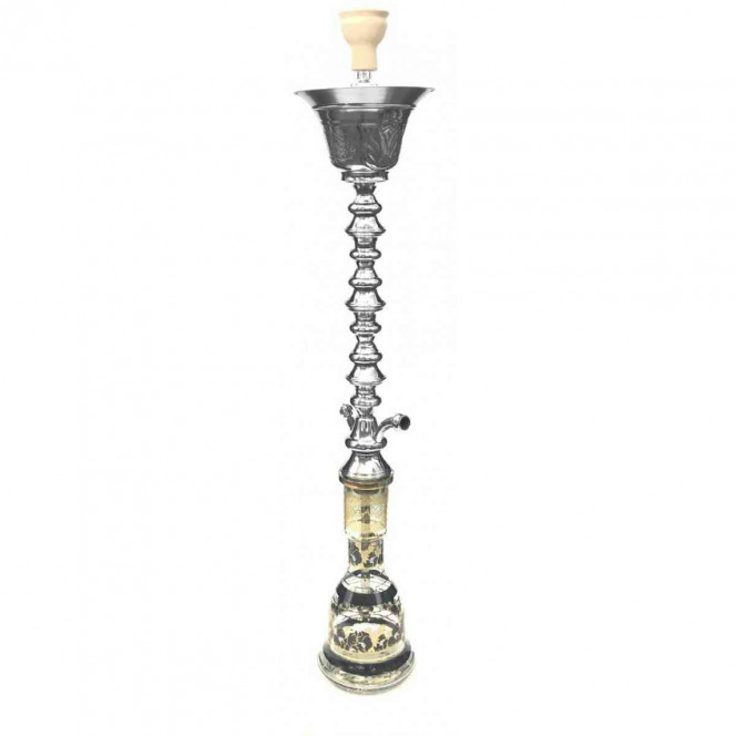 Hookah of Khalil Mamoon Three Bahrain Ice Chiller (Khalil Mamun Ice Chiller) silver transparent flask