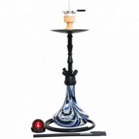 Hookah of Amy Deluxe 059 Zoom (Amy Delux) black with a blue flask.