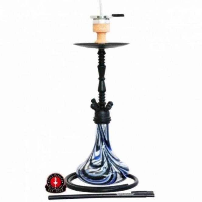 Hookah of Amy Deluxe 059 Zoom (Amy Delux) black with a blue flask.