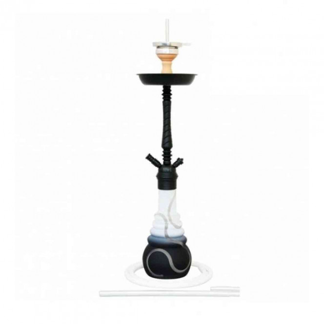 Hookah of Amy Deluxe 650 4-stars (Amy 4 старс) with a white flask