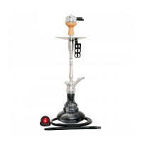 Hookah of Amy Deluxe SS07 Palm Steel (Amy Delux) with a black flask