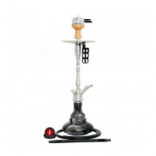 Hookah of Amy Deluxe SS07 Palm Steel (Amy Delux) with a black flask