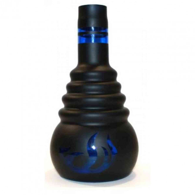 Flask for a hookah under carving/click of Amy Deluxe, Amy Stars (Amy Delux, Amy Stars) blue with black opaque dusting