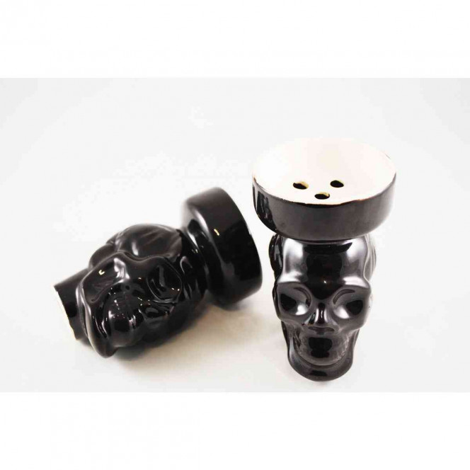 Bowl for a hookah faience (Skull) black