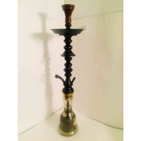 Hookah of Khalil Mamoon Sherif Ice Black 2 (Khalil Mamun Cherif Ays Faded 2) black opaque a transparent flask