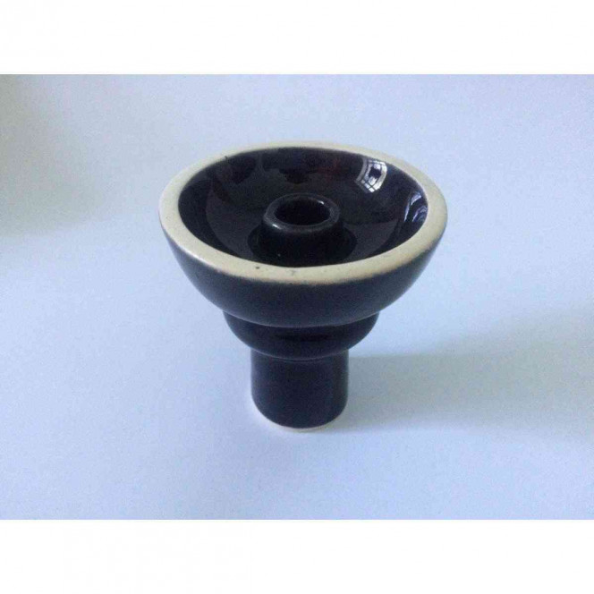 The bowl for LEX hookah white clay is covered with black glaze fanet