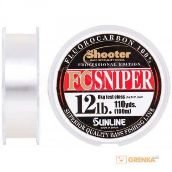 Sunline Shooter FC Sniper 100m 0.310mm 6kg (16580737) fluorocarbon