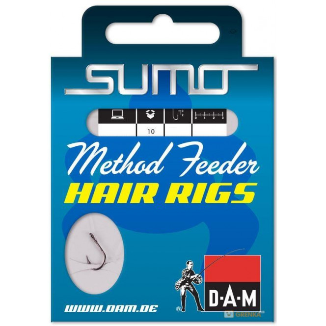 Hook with a lead of DAM Sumo Runner Hair No. 8, 10 pieces (black nickel)