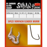 Hook with a lead of DAM Sumo Spezi Wurm (worm) No. 10, 10 pieces (black nickel)