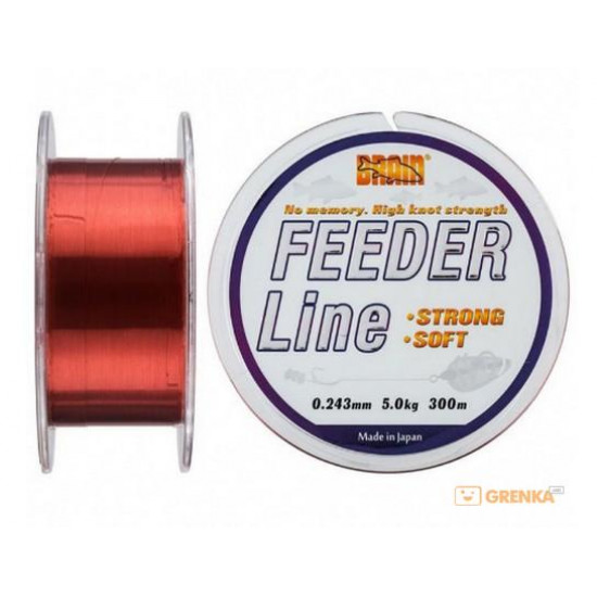 Fishing line of Brain Feeder 300 m 0.243 mm #2.25, 5.0 kg, 11.0 lb, c.: copper (18587004)