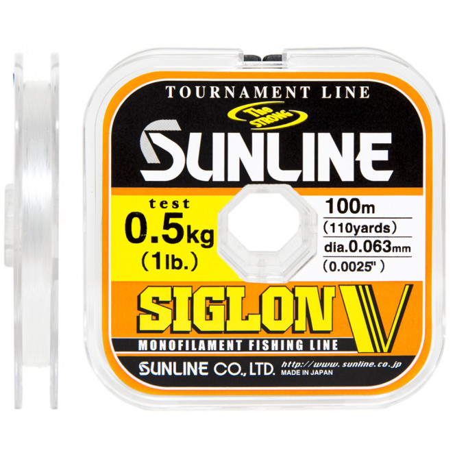 Fishing line of Sunline Siglon V of 100 m #015/0063мм 0.5 kg