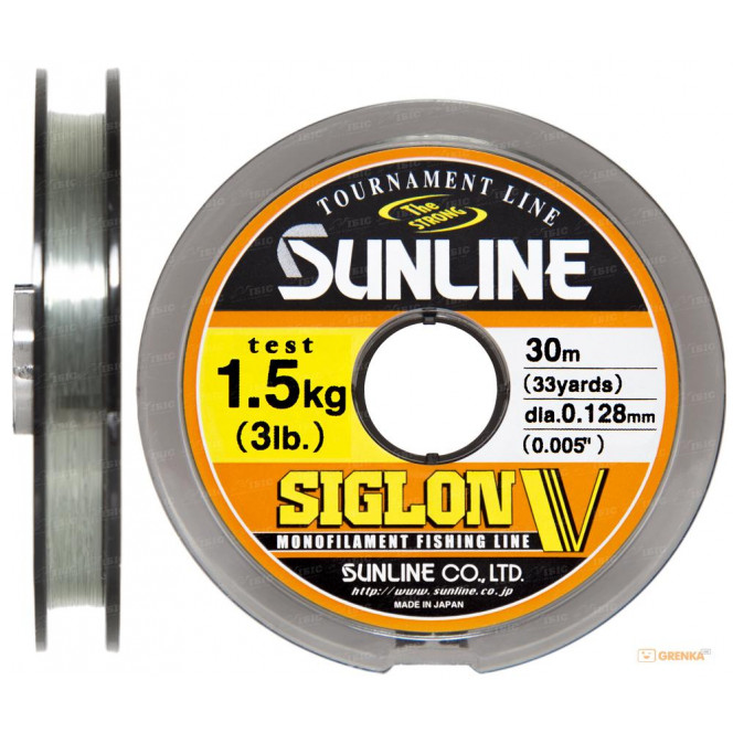 Fishing line of Sunline Siglon V of 30 m #06/0.128мм 1.5 kg