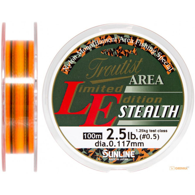 Fishing line of Sunline Troutist Area LE Stealth 100m #05/0117mm 1.25 kg