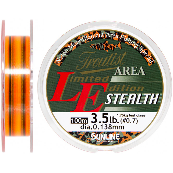 Fishing line of Sunline Troutist Area LE Stealth 100m #07/0138mm 1.75 kg