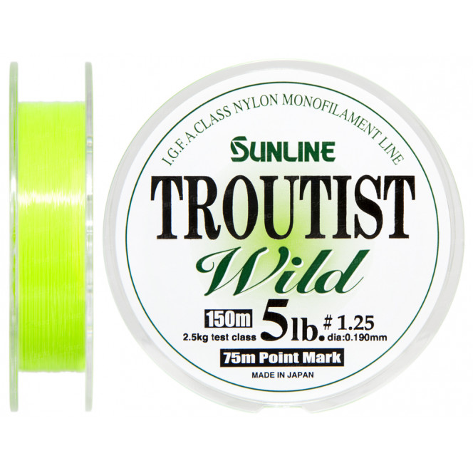 Fishing line of Sunline Troutist Wild of 150 m #1.25/0.19мм 2.5 kg