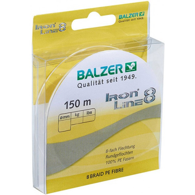 Шнур Balzer Iron Line 8x Yellow 150м 0.08мм  7,2кг желтый (12661 008)