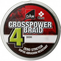 Shnur DAM Crosspower of 4-Braid 300 m 0.10 mm 4.5kg/10Lb (green) (65841)