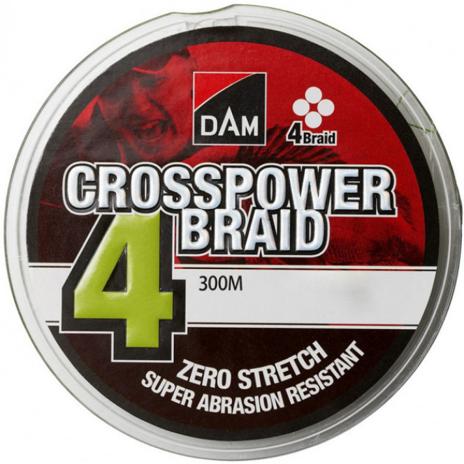 Shnur DAM Crosspower of 4-Braid 300 m 0.10 mm 4.5kg/10Lb (green) (65841)