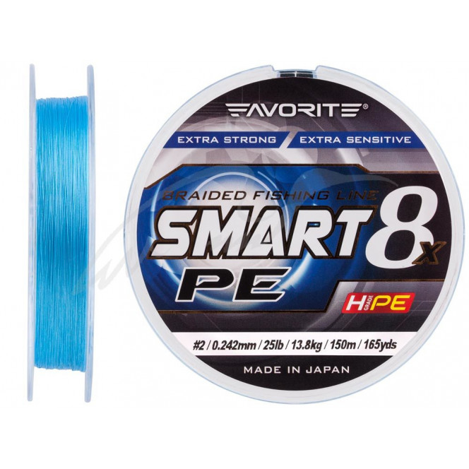 Shnur Favorite Smart PE of 8x 150 m (blue) #2.0/0.242mm 25lb/13.8kg (16931076)