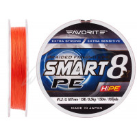 Shnur Favorite Smart PE of 8x 150 m (red-orange) #1.2/0.187mm 15lb/9.5kg (16931083)