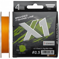 Shnur Favorite X1 PE 4x 150m (orange) #0.5/0.117mm 9lb/4.1kg (16931117)