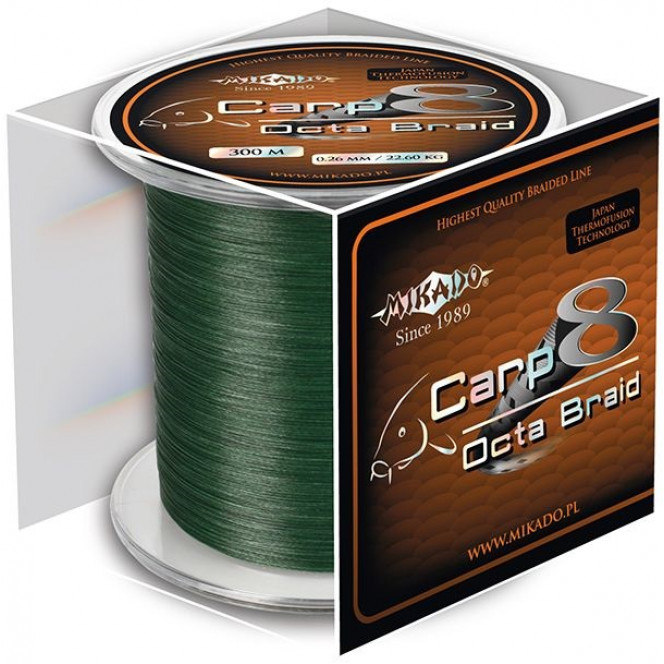 Shnur Mikado Carp 8 Octa Braid of 0.20 mm, green (Z31G-020)