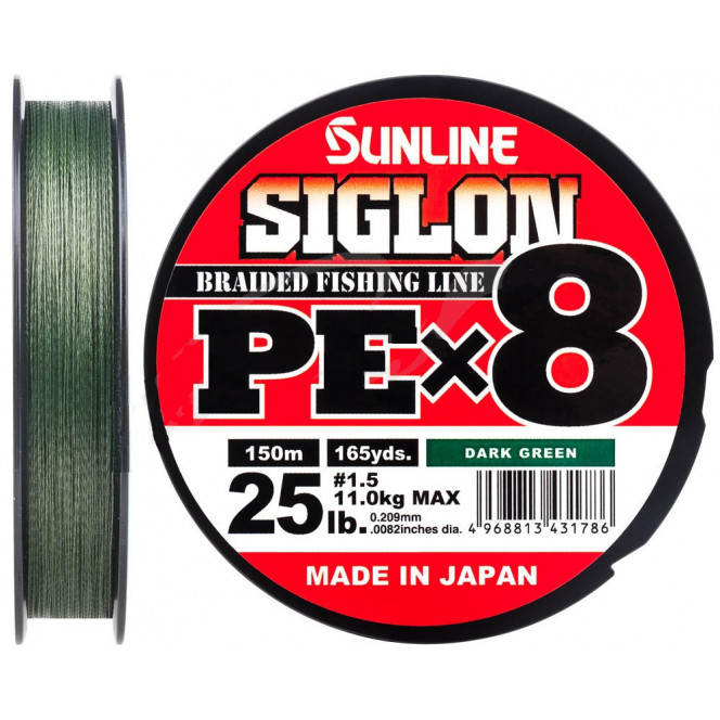 Shnur Sunline Siglon PE h8 150m (temn-zet.) #1.5/0.209mm 25lb/11.0kg (16580979)